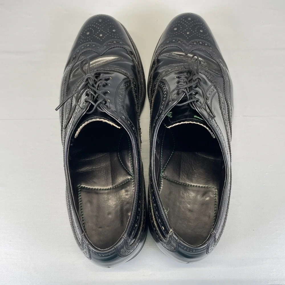 Florsheim Imperial Wingtip Oxford Shoes Mens Size 10 D Black Leather Lace Up